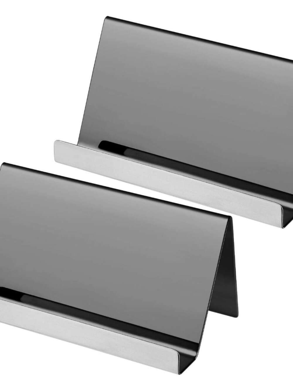 2 Pack Stainless Steel Business Cards Holders, Black